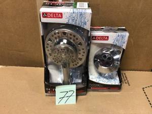 In2ition Two-in-One 4-Spray 6 in. Dual Wall Mount Fixed and Handheld Shower Head in SpotShield Brushed Nickel by Delta in good condition