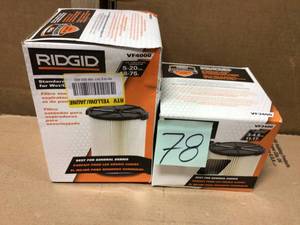 1-Layer Standard Pleated Paper Filter for Most 5 Gal. and Larger RIDGID WetDry Shop Vacuums by RIDGID PLUS 1-Layer Standard Pleated Paper Filter for 3 to 4.5 Gal. RIDGID WetDry Shop Vacuums in good condition