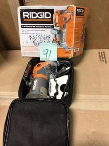 18-Volt OCTANE Cordless Brushless Compact Fixed Base Router with 14 in. Bit, Round and Square Bases, and Collet Wrench by RIDGID USED MISSING BLADES
