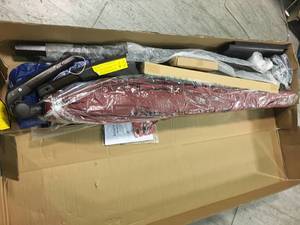 8 ft. Square Aluminum Cantilever Offset Outdoor Patio Umbrella in Chili Red by Hampton Bay in good condition