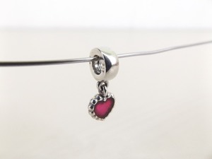 Authentic PANDORA #790471EN07 Love Forever Enamel Logo Heart Charm Bead