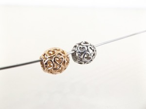 2 Authentic PANDORA #780964 Rose Gold and Sterling Silver Charm Beads