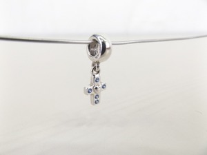 Authentic PANDORA #790355CZB Blue Holy Cross Dangle Charm Bead