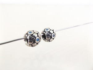 2 Authentic PANDORA #790329CZB Blue Bubbles Charm Beads