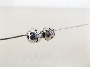 2 Authentic PANDORA #790367CZA Blue Snowflake Charm Beads