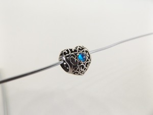 Authentic PANDORA #791784SSA September Signature Heart Charm Bead
