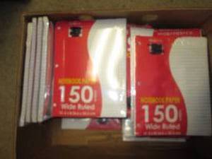 Box of notebook paper...