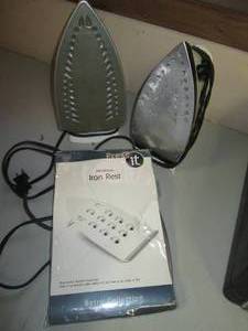 2 Irons and iron rest...