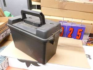 Plastic ammo box. As shown.