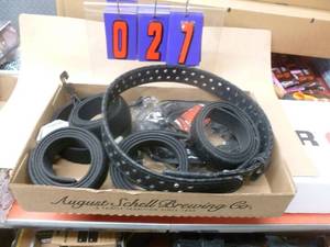 Flat of duty belts & accessories. As shown.