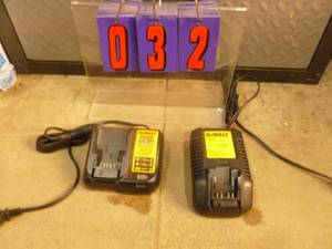 Qty of 2 Dewalt multi volt chargers. Appears new in the box & unable to fully test. As shown.