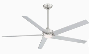 lot 34 image: New Minka Ceiling Fan Havenworth 60-in Brushed Nickel LED Indoor Ceiling Fan with Light Kit and Remote (5-Blade)