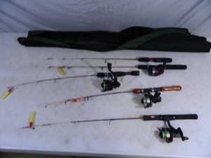 lot 48 image: Ice Fishing Rods, Reels, Case