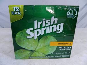 lot 59 image: New 12 Pack of Irish Spring Bar Soap
