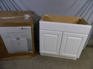 lot 62 image: New Bathroom Vanity with Some Hidden Damage