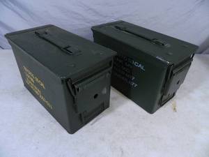 lot 71 image: Pair of 50 Cal. US Military Ammo Cans