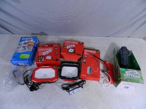 lot 78 image: Craftsman Work Lights, Sprinkler, Sprayer, and More