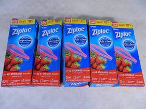 lot 105 image: 210 New Ziploc Storage Bags Gallon Size