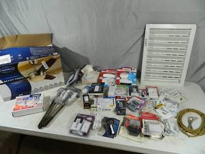 lot 133 image: Ceiling Fan, Electric Supplies, Monoxide Alarms, Etc