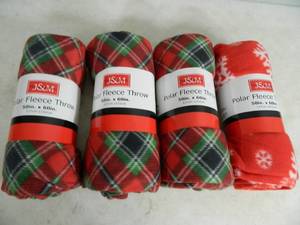 lot 150 image: 4 New Polar Fleece Throws