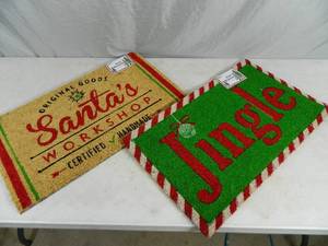 lot 159 image: 2 New Holiday Door Mats