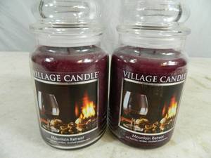 lot 203 image: 2 New Village Double Wick Candles