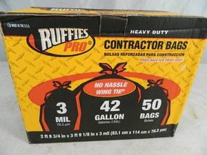 lot 205 image: New Box of 50 Contractor Thick Trash Bags