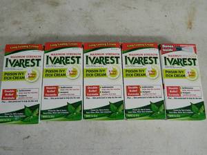 lot 216 image: 5 New Packs of Ivarest Poison Ivy Itch Cream