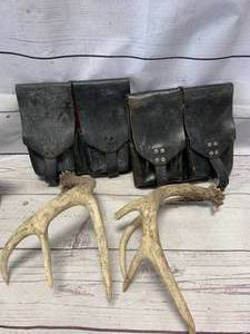 lot 9 image: World War Two Magazine Pouches And Antler Sheds