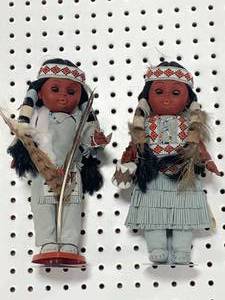 lot 101 image: Set of 2 Native American Dolls 11 Tall