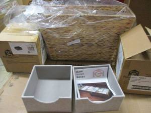 6 Hardside Trays and a Basket...