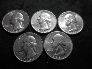 4-1964 & 1-1963 Washington Quarters