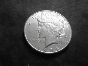 1928 S Silver Peace Dollar