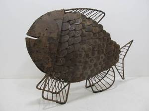 lot 87 image: Large Metal Fish Sculpture