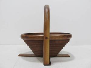 lot 92 image: Vintage Mid Century Bentwood Collapsible Magic Basket