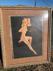 lot 143 image: LARGE Original 1940s Pinup Print - Reflection