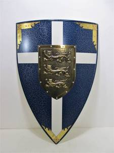 lot 29 image: Large Medieval Style Metal Shield Wall Hanging