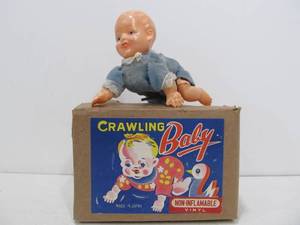lot 67 image: Vintage 1930s Era Crawling Baby Toy wOriginal Box