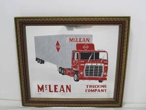 lot 71 image: Very Cool Vintage McLEAN TRUCKING Company Advertising Mirror