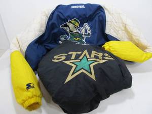 lot 192 image: 2 Vintage 90s STARTER Jackets - North Stars & Notre Dame