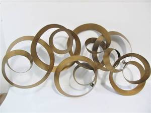 lot 234 image: Large Vintage Welded Steel 3D Spiral Wall Sculpture