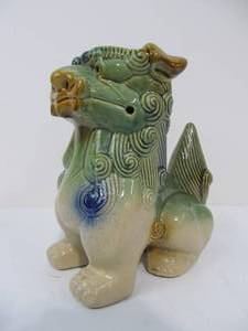 lot 241 image: Large Oriental Foo Dog Sculpture