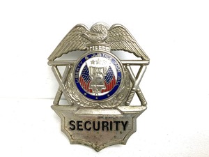 lot 168 image: Large Vintage Enameled Security Badge wEagle