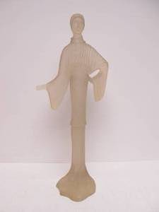 lot 279 image: Large Vintage Art Nouveau Acrylic Flapper Girl Sculpture