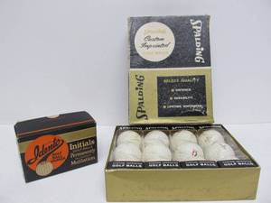 lot 281 image: NOS Vintage Golf Balls & 1930s Era Idento Golf Ball Marker