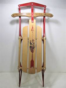 lot 254 image: Flexible Flyer Wooden Snow Sled