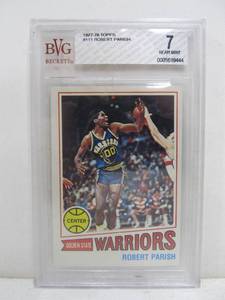 lot 261 image: Robert Parish Rookie Basketball Card - Graded 7