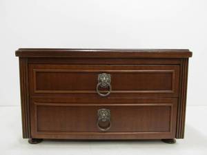 lot 294 image: Excellent Vintage 1940s Mahogany Sewing Spool Cabinet