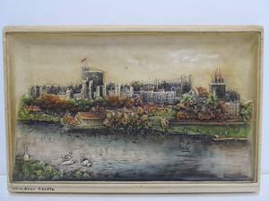 lot 297 image: Vintage 1950s Ivorex Wall Plaque - Windsor Castle