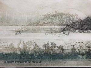 lot 97 image: Framed Signed Numbered RENATA ZERNER Lithograph - Fields II